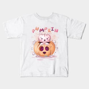 Cat in pumpkin Kids T-Shirt